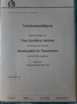 Zertifikat - Tierpflege & Hygiene